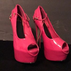 Hot pink scene heels